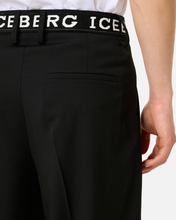 Wide fit wool chino trousers - Iceberg - Official Website