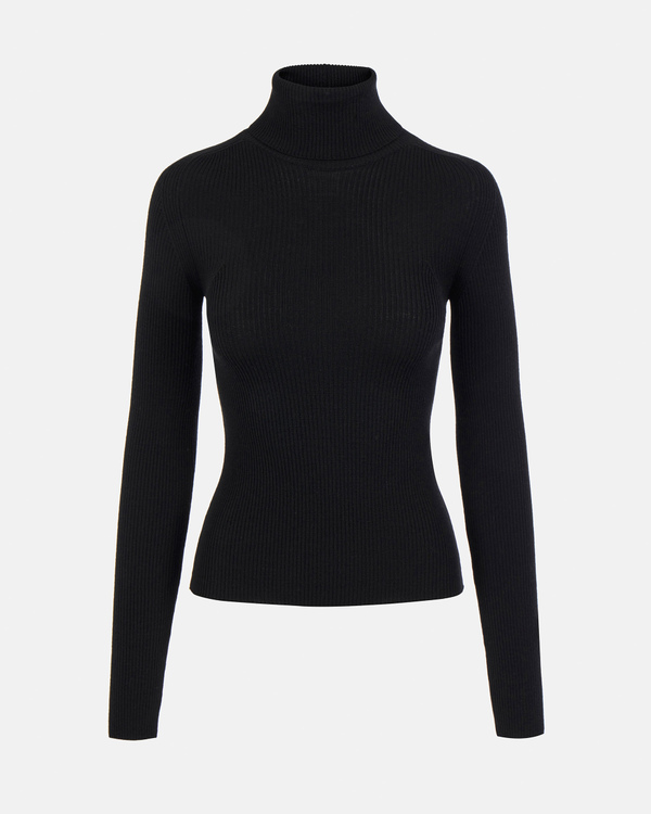 Black merino turtle neck sweater - Iceberg - Official Website