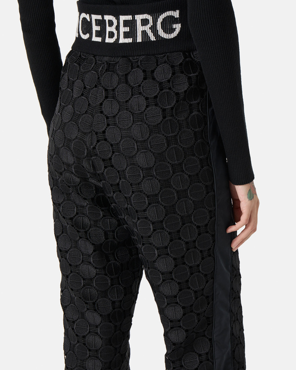 Macrame trousers with logo - Iceberg - Official Website