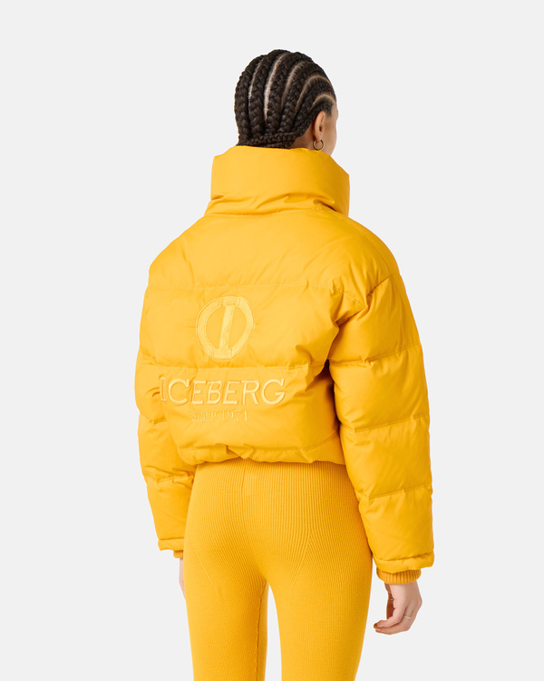 Short down jacket with logo - Iceberg - Official Website