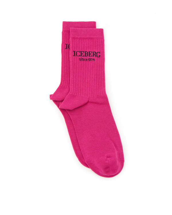 Ribbed cotton socks with heritage logo - Iceberg - Official Website