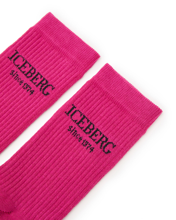 Ribbed cotton socks with heritage logo - Iceberg - Official Website