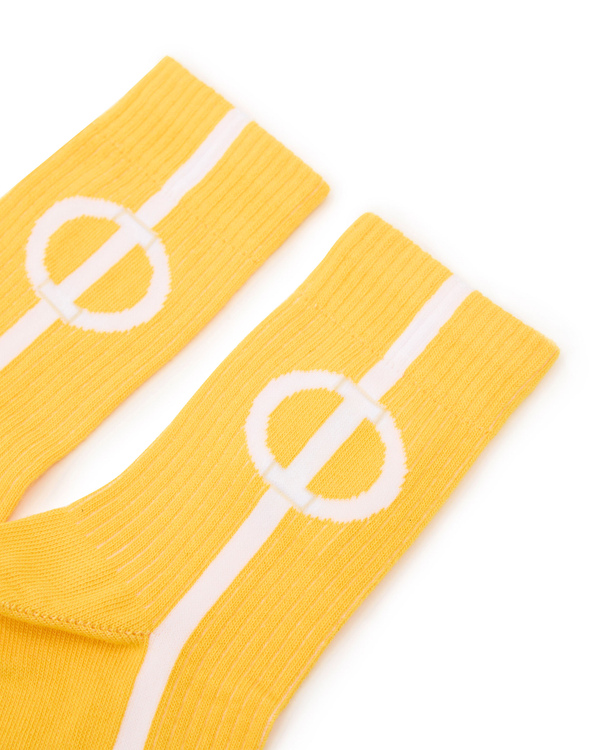 Yellow cotton socks with monogram logo - Iceberg - Official Website