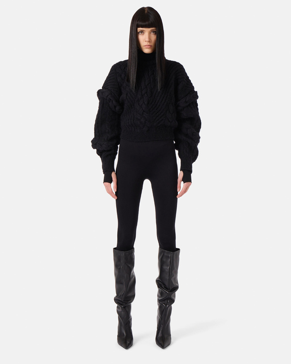 Black braided knit sweater - Iceberg - Official Website