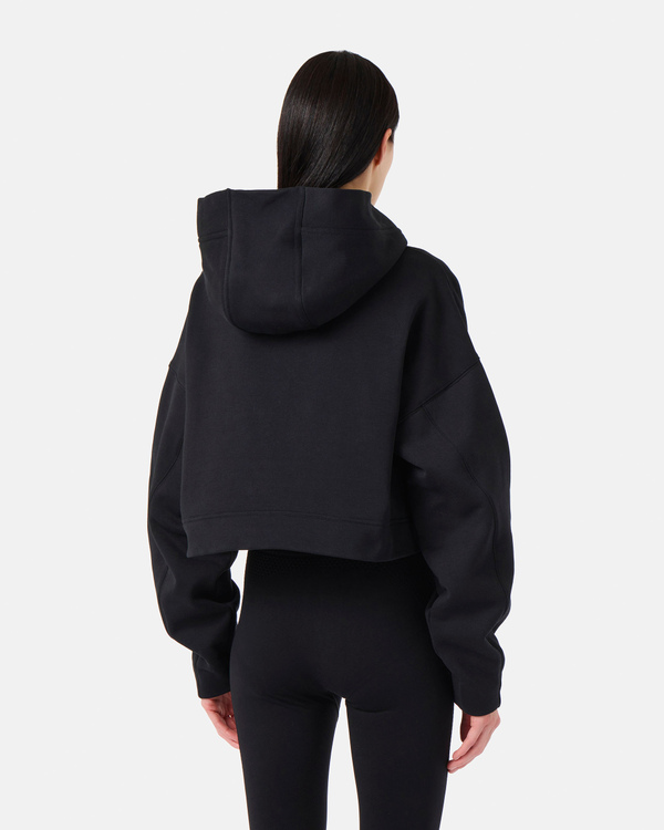 Black embellished cropped hoodie - Iceberg - Official Website
