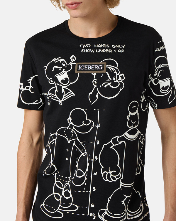 Multi Popeye black t-shirt - Iceberg - Official Website