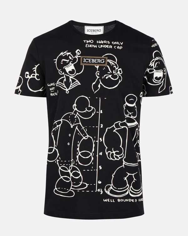 Multi Popeye black t-shirt - Iceberg - Official Website