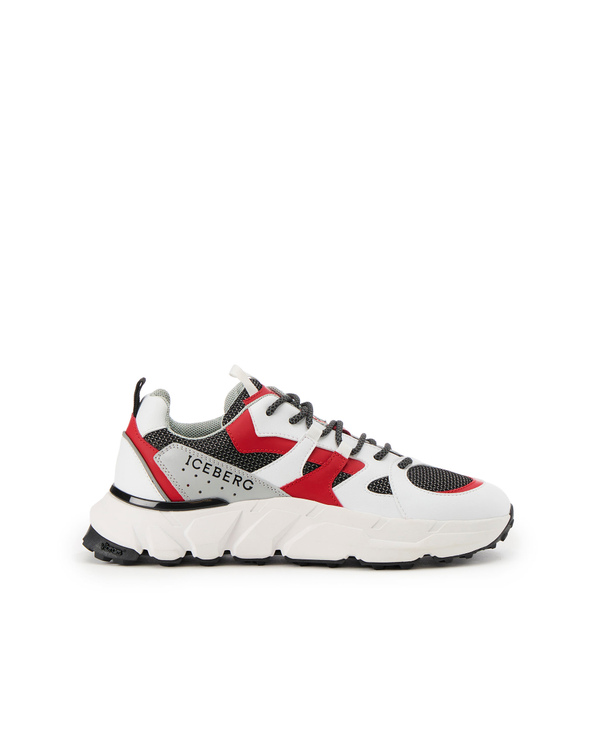 Men's Spyder Look sneaker with red and white - Iceberg - Official Website