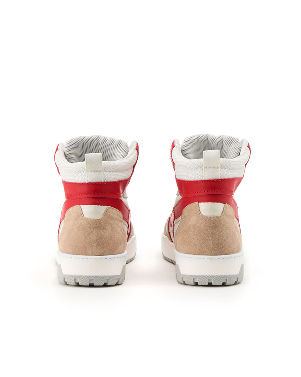 Okoro hi-top sneaker in red and beige - Iceberg - Official Website