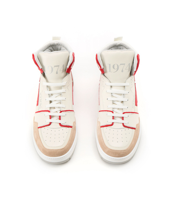 Okoro hi-top sneaker in red and beige - Iceberg - Official Website