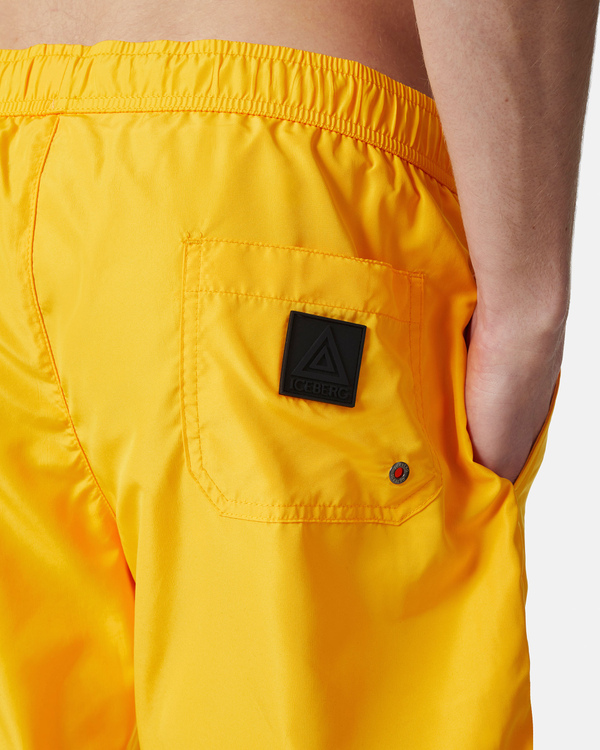 Yellow institutional logo swimming boxer shorts - Iceberg - Official Website