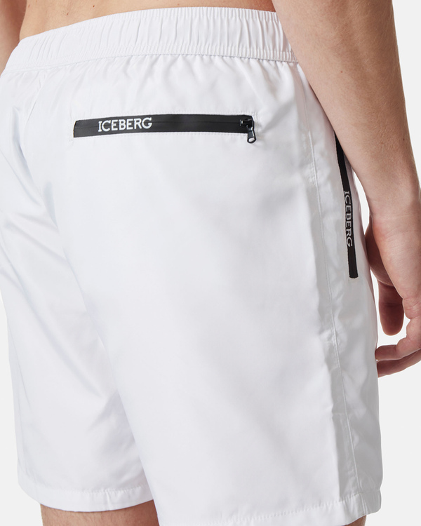 White heritage logo swimming boxer shorts - Iceberg - Official Website