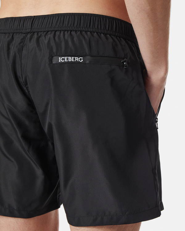 Black heritage logo swimming boxer shorts - Iceberg - Official Website