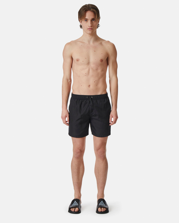 Black vertical logo detail boxer swimming shorts - Iceberg - Official Website