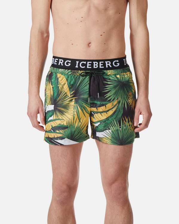 Palm print boxer swimming shorts - Iceberg - Official Website