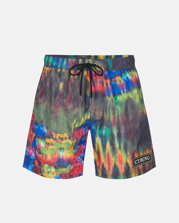 Techno print boxer swimming shorts - Iceberg - Official Website