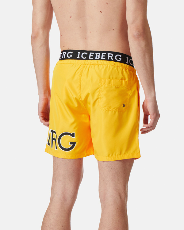 Boxer mare gialli con elastico con logo istituzionale - Iceberg - Official Website