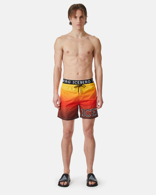 Sunset gradient boxer swimming shorts - Iceberg - Official Website