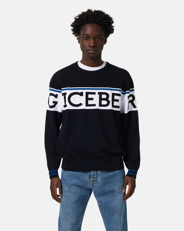 Classic blue institutional logo sweatshirt - Iceberg - Official Website