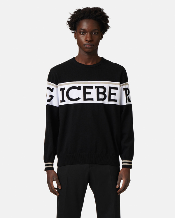 Black institutional logo sweatshirt - Iceberg - Official Website