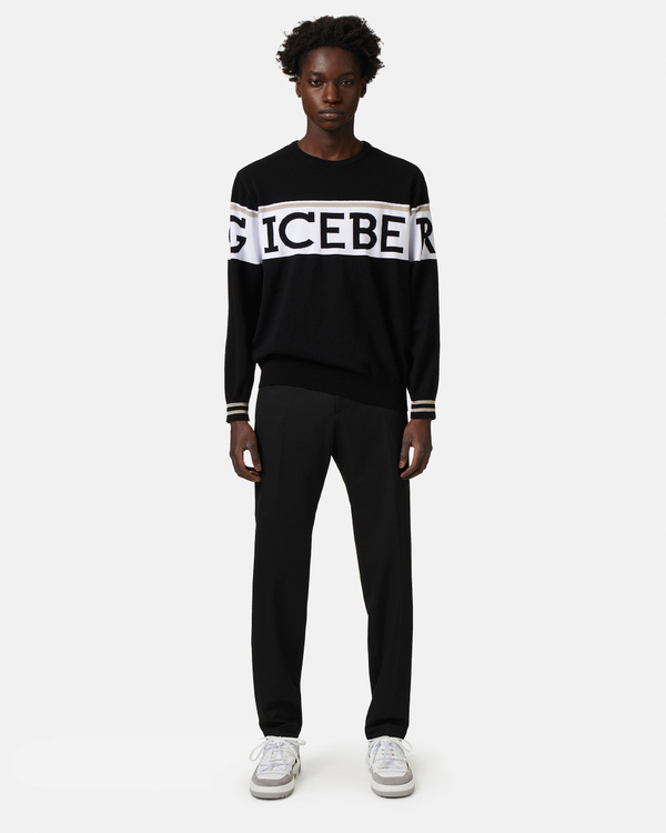 Black institutional logo sweatshirt - Iceberg - Official Website