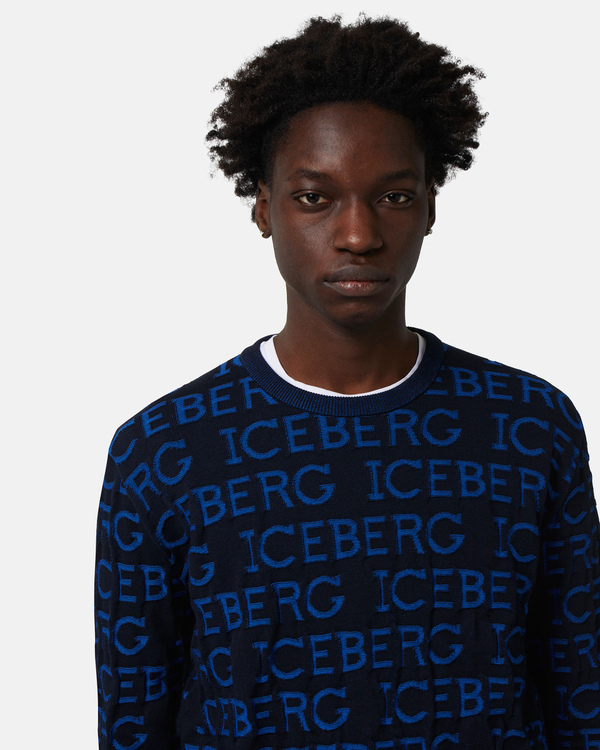 All-over 3D logo sweatshirt in navy blue