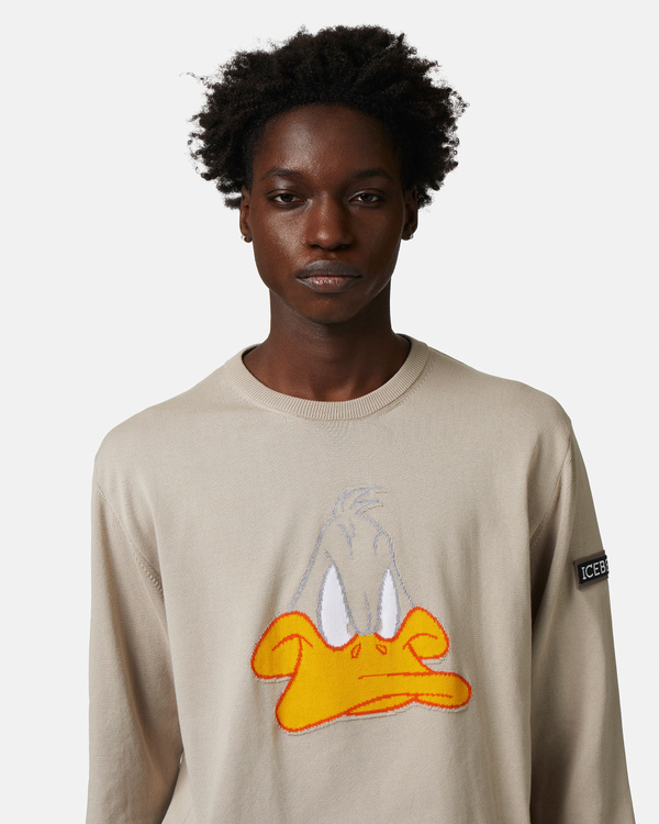 Daffy Duck khaki green sweater with logo - Iceberg - Official Website