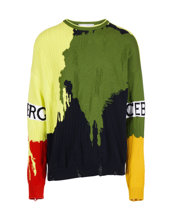 Techno print sweater with logo - Iceberg - Official Website