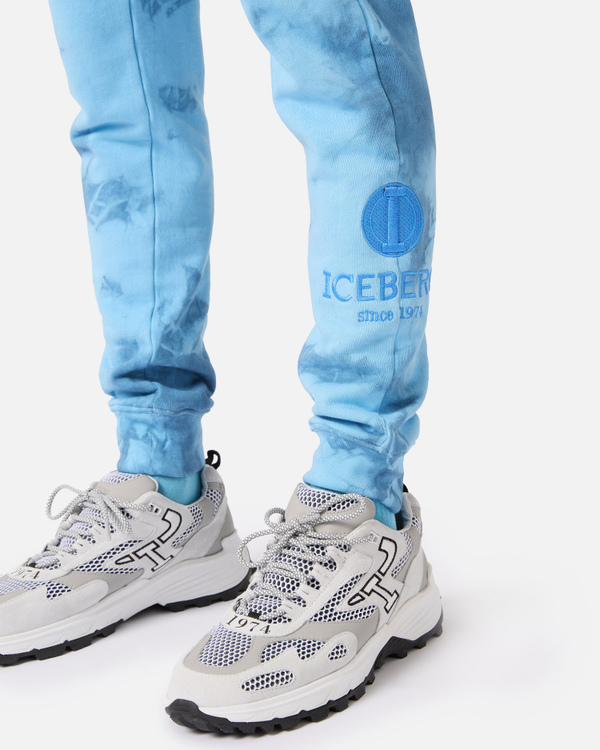Celestial blue cloudy print joggers - Iceberg - Official Website