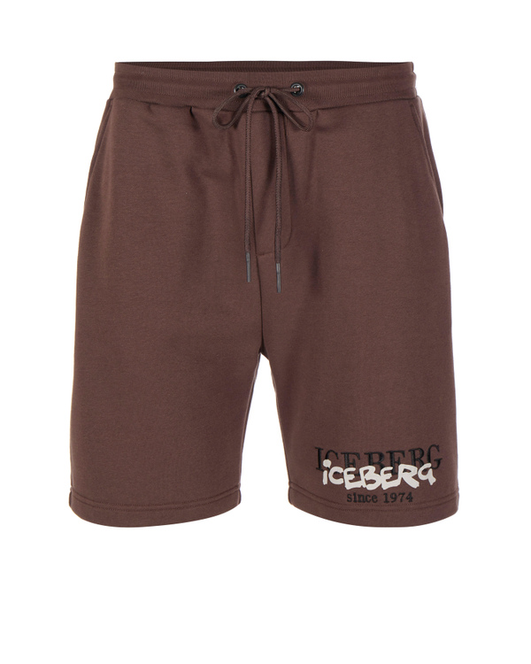 Brown institutional logo shorts - Iceberg - Official Website
