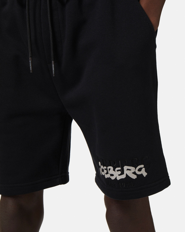 Black institutional logo shorts - Iceberg - Official Website