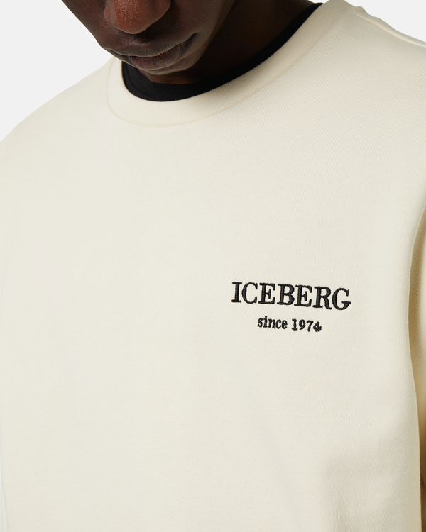 Heritage logo sweatshirt in white - Iceberg - Official Website