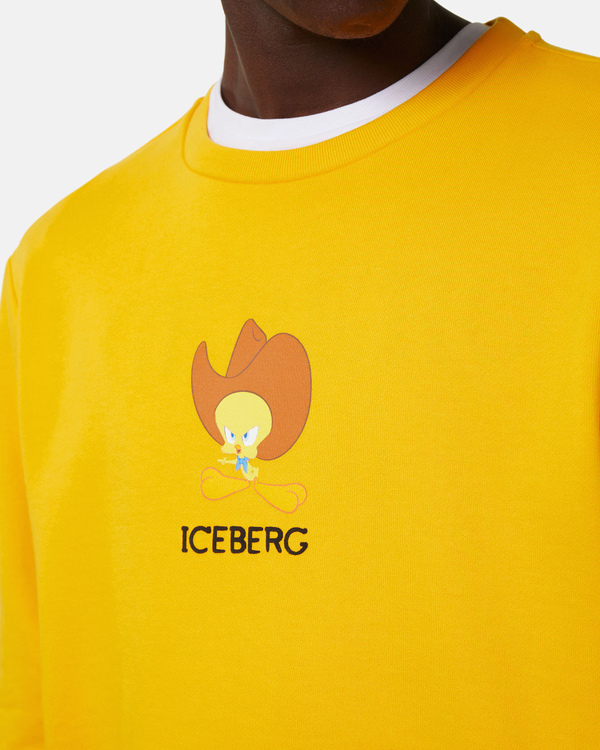 Tweety logo sweatshirt in yellow - Iceberg - Official Website