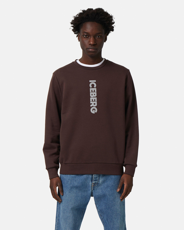 Vertical logo sweatshirt in brown - Iceberg - Official Website