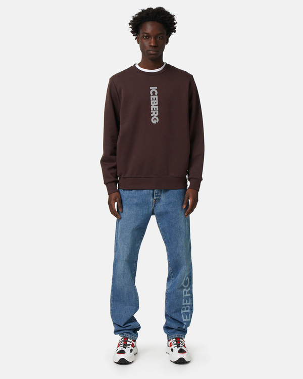 Vertical logo sweatshirt in brown - Iceberg - Official Website