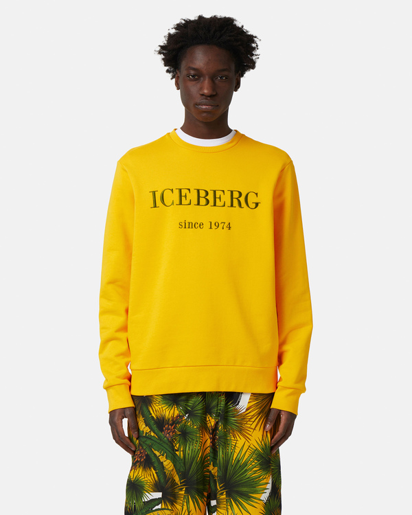 Embroidered logo sweatshirt in yellow - Iceberg - Official Website