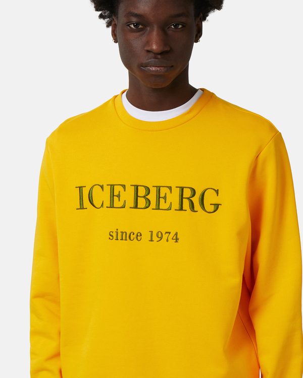 Felpa gialla logo ricamato - Iceberg - Official Website