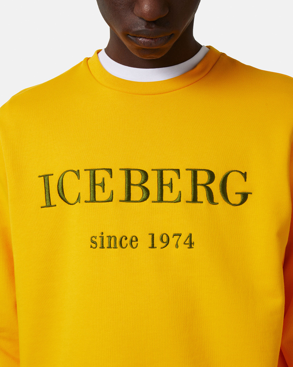 Felpa gialla logo ricamato - Iceberg - Official Website