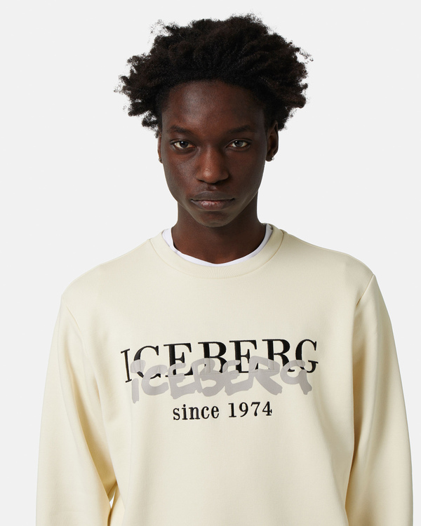 Heritage logo sweatshirt in cream - Iceberg - Official Website
