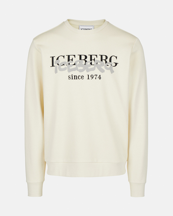 Heritage logo sweatshirt in cream - Iceberg - Official Website