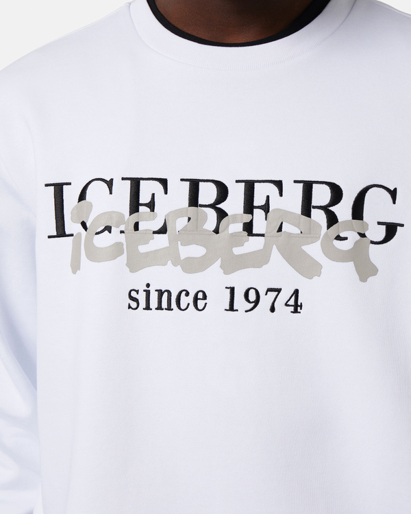 Felpa bianco ottico logo heritage - Iceberg - Official Website