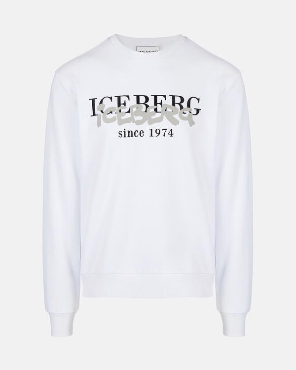 Heritage logo sweatshirt in white - Iceberg - Official Website