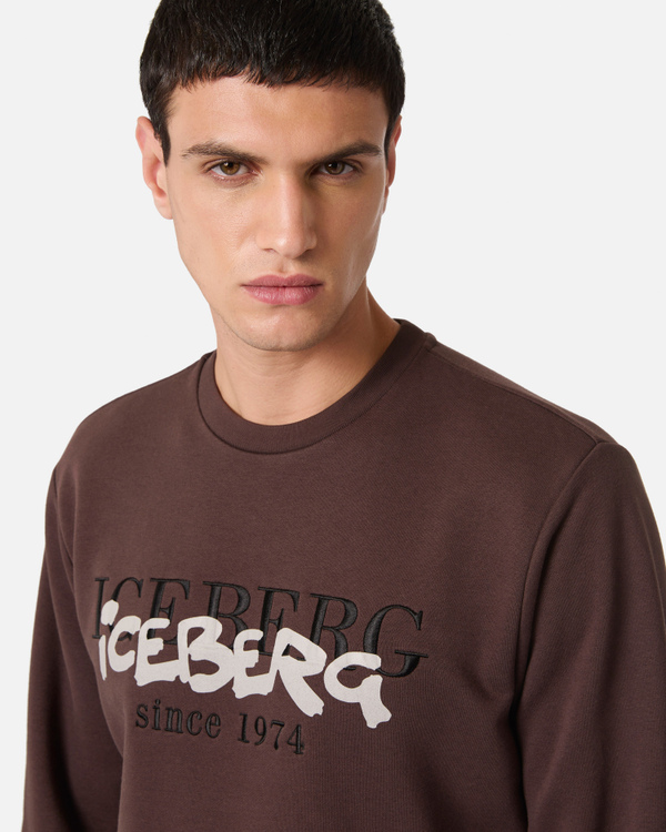 Brown heritage logo sweatshirt - Iceberg - Official Website