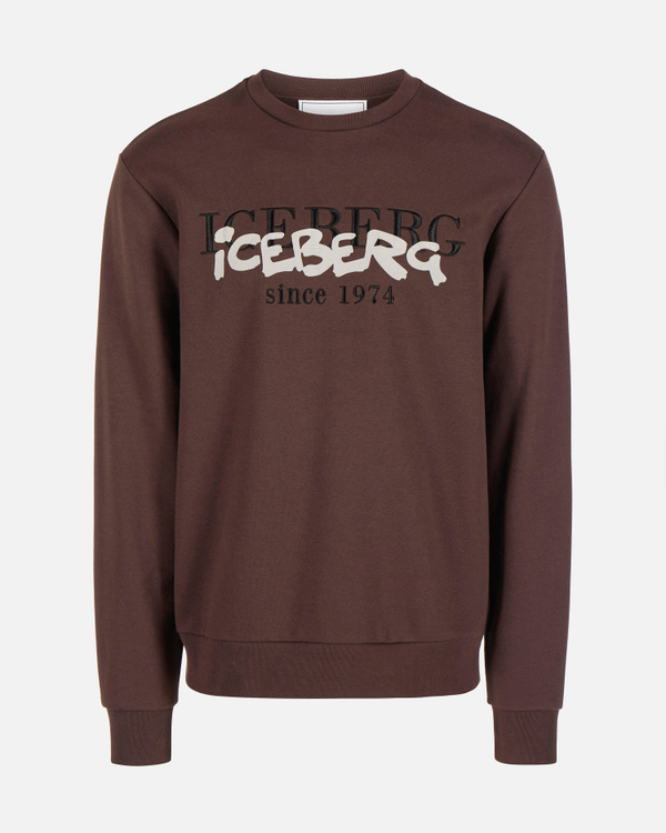 Brown heritage logo sweatshirt - Iceberg - Official Website