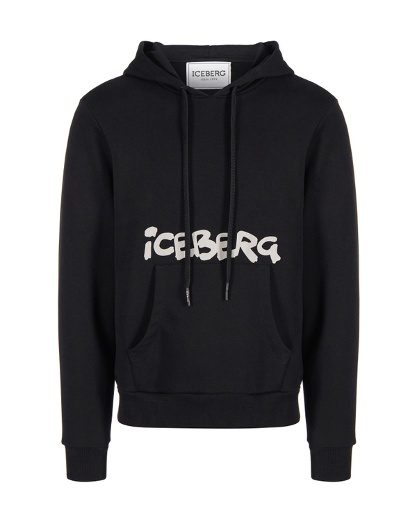 Institutional logo black hoodie - Iceberg - Official Website