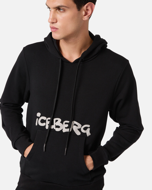 Institutional logo black hoodie - Iceberg - Official Website