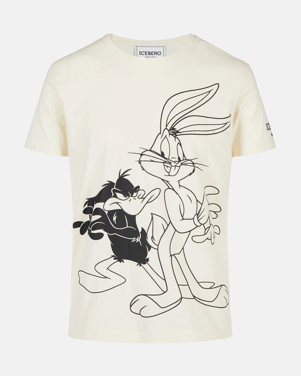 Bugs Bunny and Daffy Duck t-shirt in cream - Iceberg - Official Website