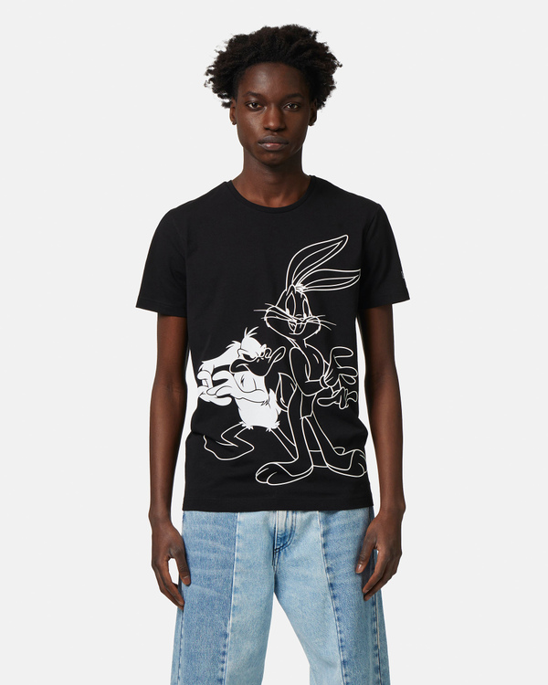 Wiskunde opraken draadloze Bugs Bunny and Daffy Duck t-shirt in black | Iceberg