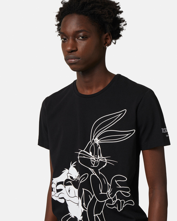 T-shirt nera Bugs Bunny e Daffy Duck - Iceberg - Official Website
