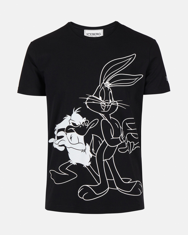 T-shirt nera Bugs Bunny e Daffy Duck - Iceberg - Official Website